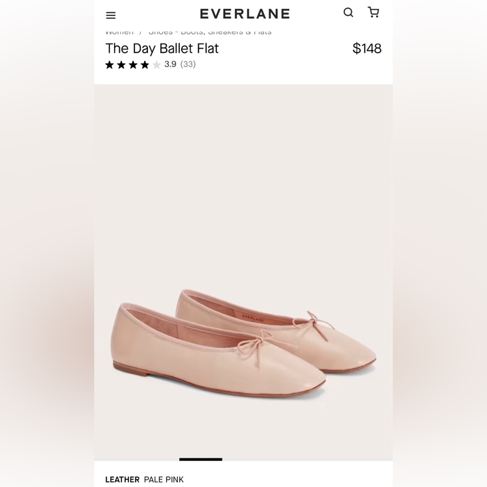 Everlane The Day leather ballet flat size 6.5 in blush pink